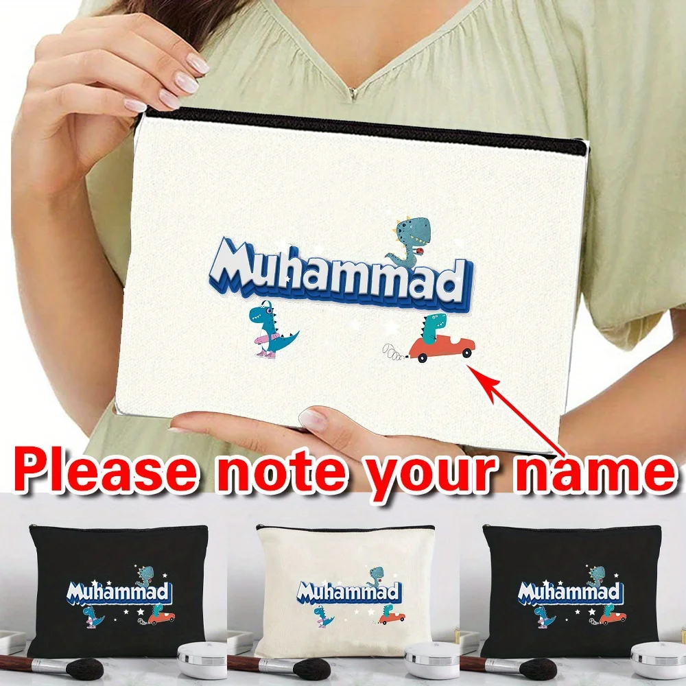 

Personalized Customized Name Makeup Bag Canvas Handbag Storage Bag Portable Travel Makeup Bag