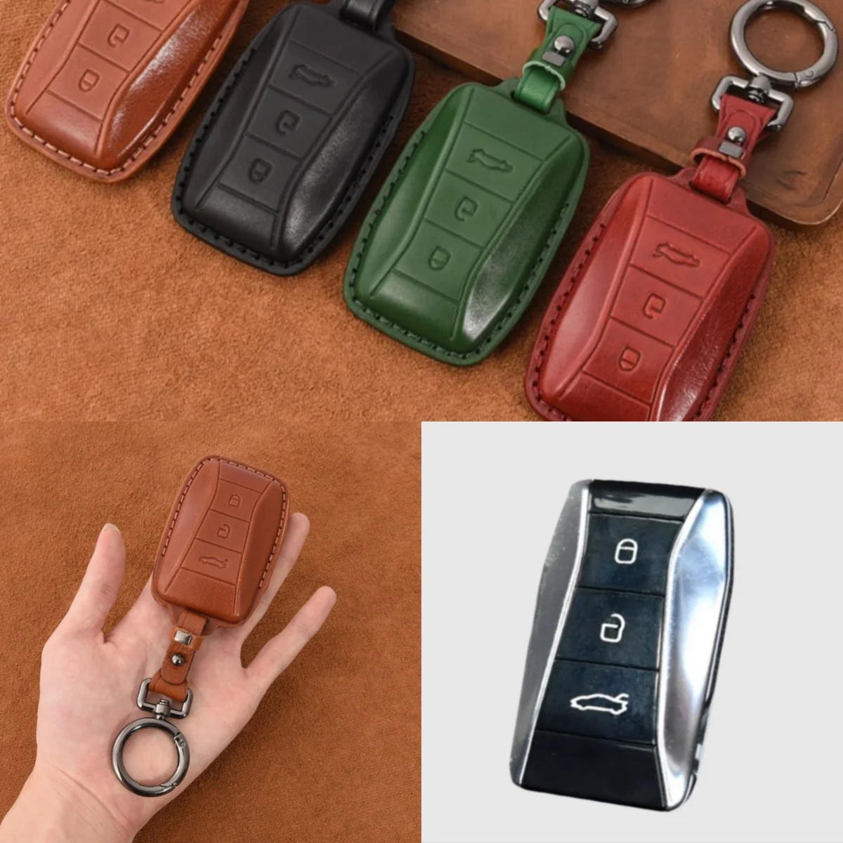 Leather Key Cover for Lotus Engineering Emira Evija Eletre Emeya Car Key Holder Car Accessories Keychain
