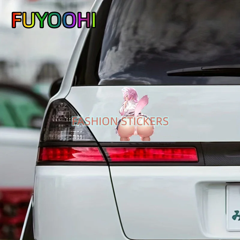 ملصقات لعب FUYOOHI على شكل حيوان الأذن فتاة كبيرة الحمار ملصق مقاوم للخدش على الجدران لوح التزلج ملصق سباق الملحقات