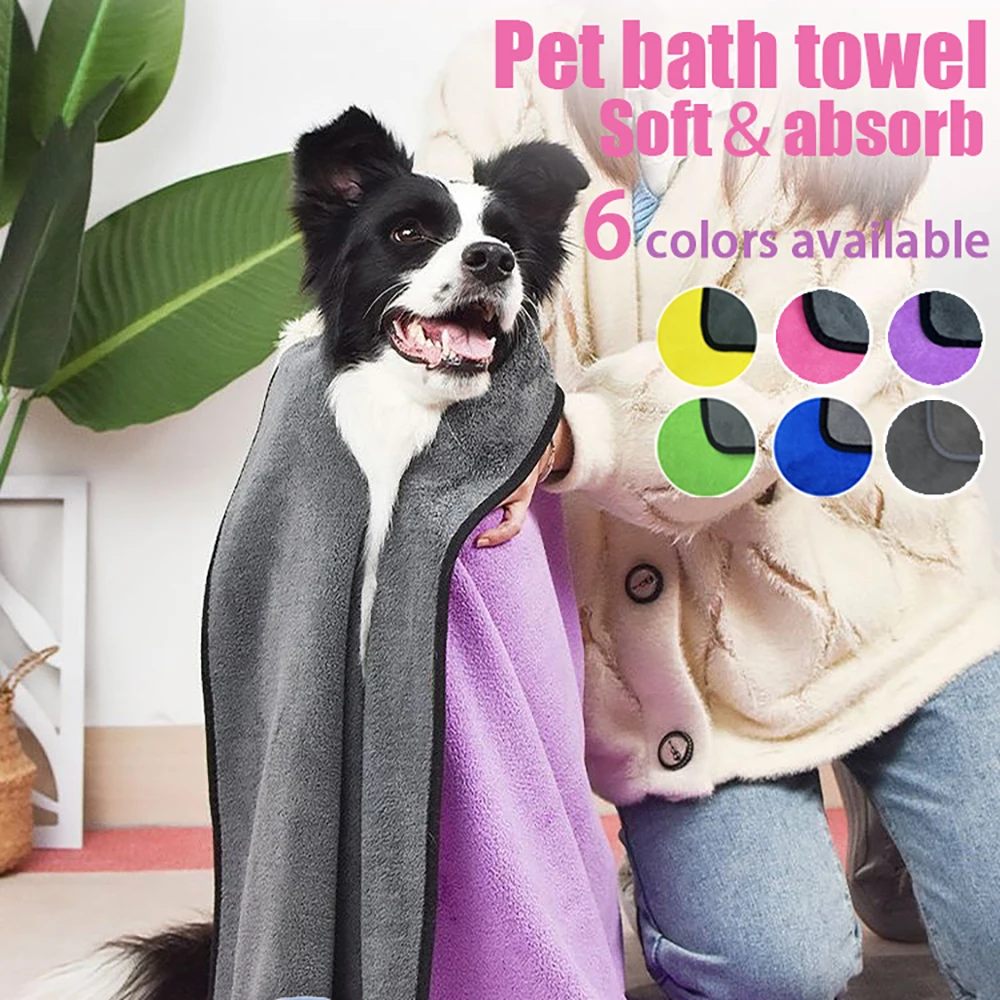 1 Thick Soft Pet Towel Quick-absorbent Dog Bath Towel Pet Bathrobe To Keep Your Dog and Cat's Fur Dry Quickly Absorbent Blanket