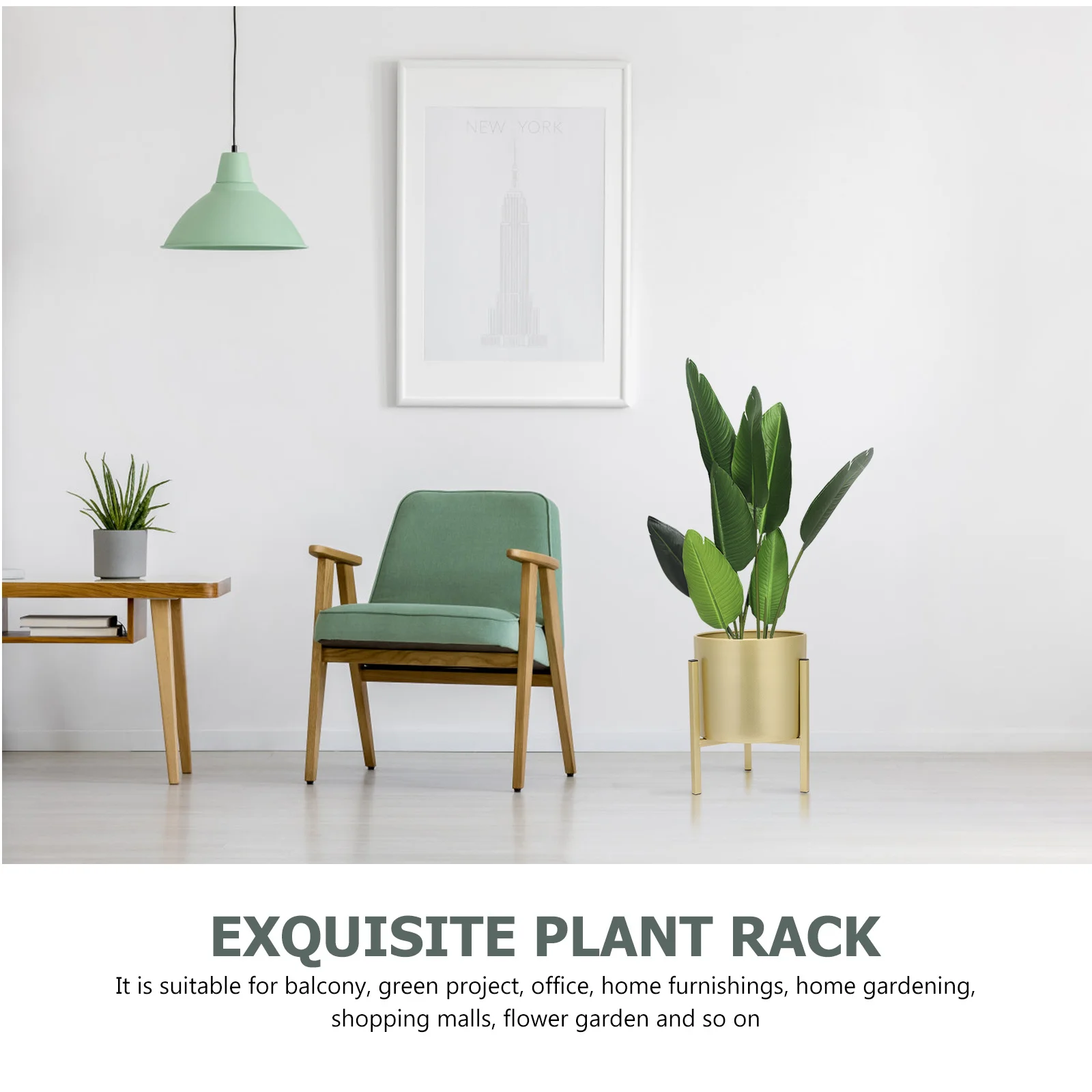 مجموعة واحدة من أصيص الزهور للاستخدام الداخلي على الطراز الشمالي، حامل نباتات ذهبية للشرفة المنزلية، تصميم أنيق، حامل نباتي ذهبي سهل التنظيف #1