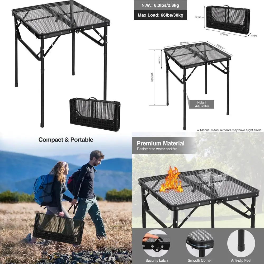 

Портативный алюминиевый складной стол-гриль для кемпинга, пикников и барбекю на открытом воздухе, легкий, квадратный дизайн для универсального использования