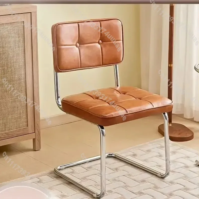 French Retro Bow Back Dining Chair Soft Cushion Cafe Living Room Home Leisure Vanity Seat Creative Comfortable Furniture