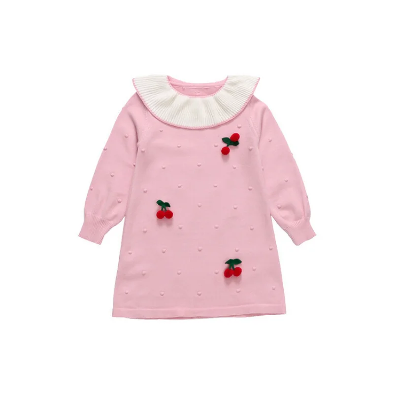 

Girls2024New Children's Cute Small Cherry Sweater