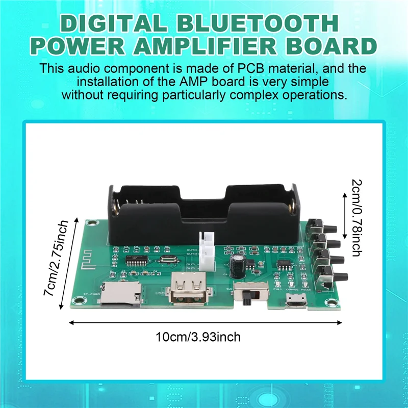 A92Z Power Amplifier Board XH-A150 Lithium Battery Bluetooth Digital 10W Power DIY Small Speaker Rechargeable