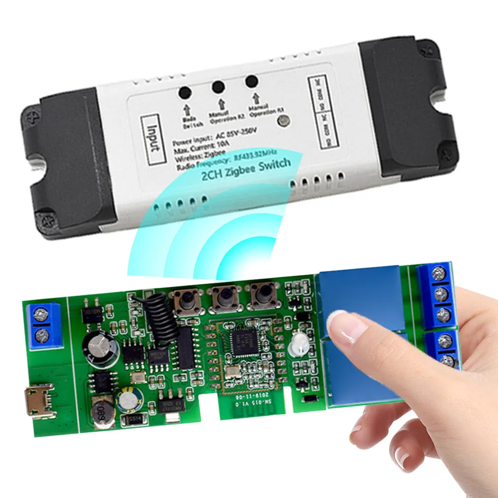 2CH واي فاي/زيجبي وحدة تبديل ذكية التحكم عن بعد التيار المتناوب/تيار مستمر 7-32 فولت الهاتف APP التحكم عن بعد لتقوم بها بنفسك أتمتة المنزل الذكي مفتاح الإضاءة