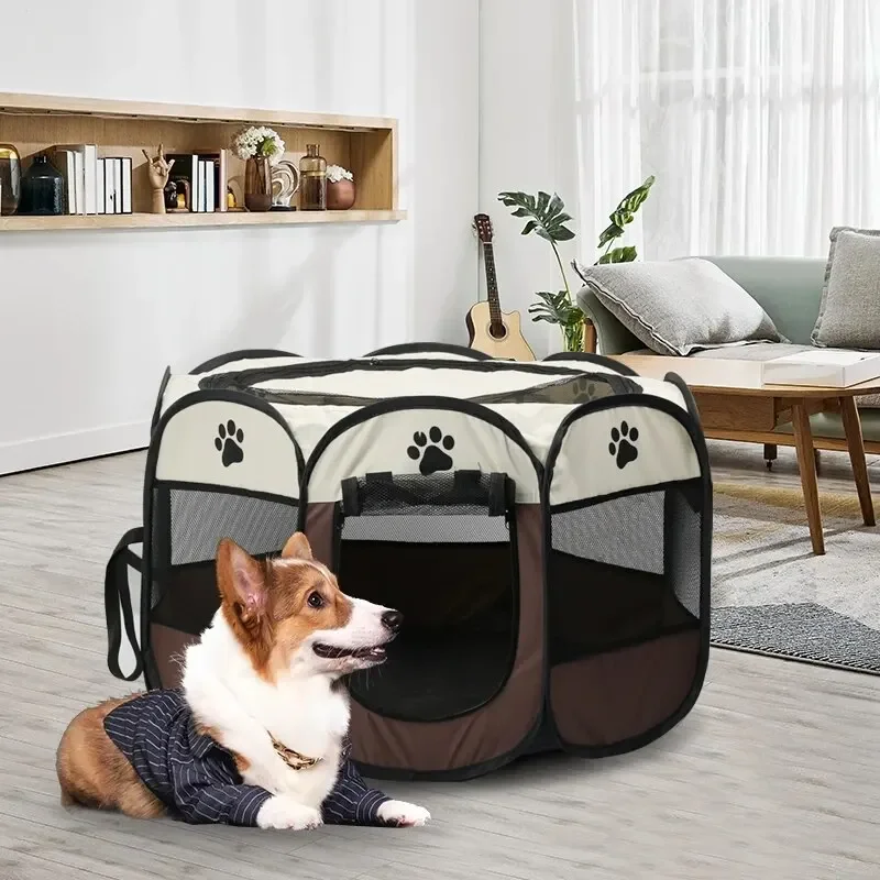 

Folding Pet Tent Dog House Camping Accessories Pet Cage Octagonal Cage Fence Outdoor Big Dogs For Cat Tent Playpen Puppy Kennel