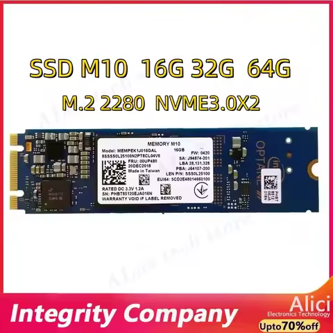 Original M10 M.2 2280 SSD 64GB 32GB 16GB PCIe M.2 2242 3.0 3D Xpoint NVMe Internal Solid State Drive For Intel Optane Memory