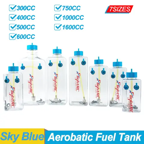 1PC 연료 탱크 가솔린 투명 플라스틱 병 300/400/500/600/750/1000/1600ML/CC 가스 및 니트로 비행기 용 CNC 알루미늄 합금