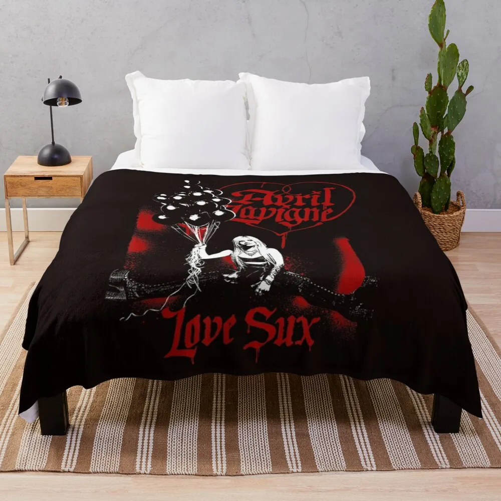 

official avril lavigne love sux balloons Throw Blanket Hairys Camping Nap Extra Large Throw Blankets