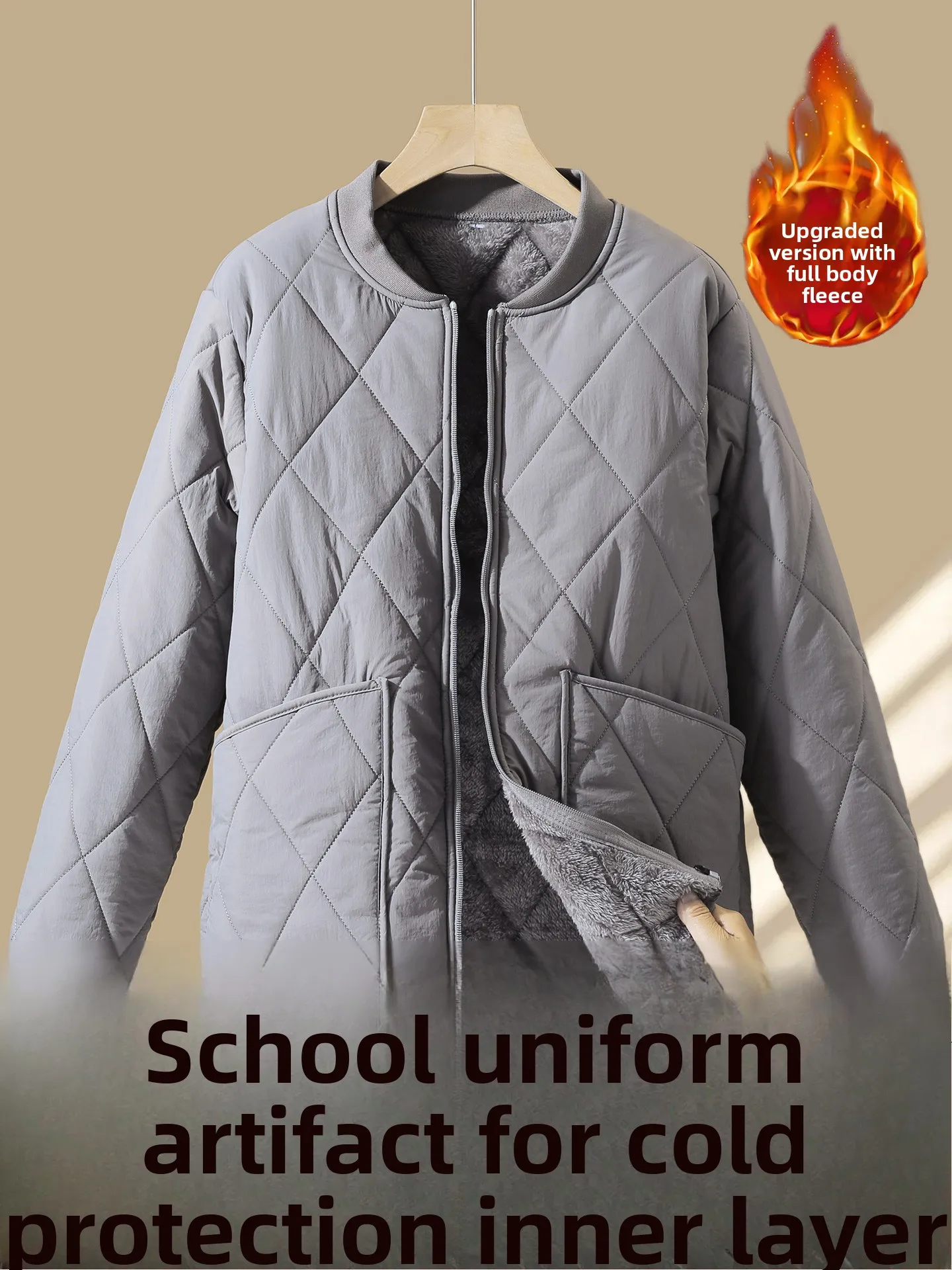 

Warmth Cotton Jaet for Teens hine Waable Fce Lined Loose Fit School orm ential High School Winter Coat