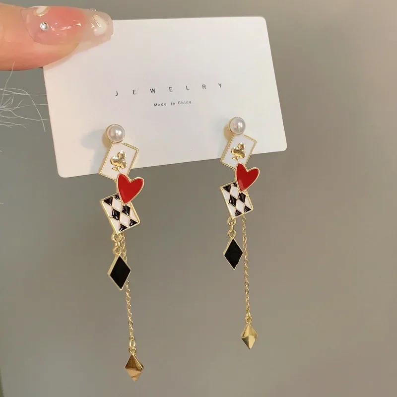 Modern Jewelry 925 Silver Needle Sweet Korean Temperament Splicing Color Tassel Earrings For Women Fashion Accessories Hot Sale