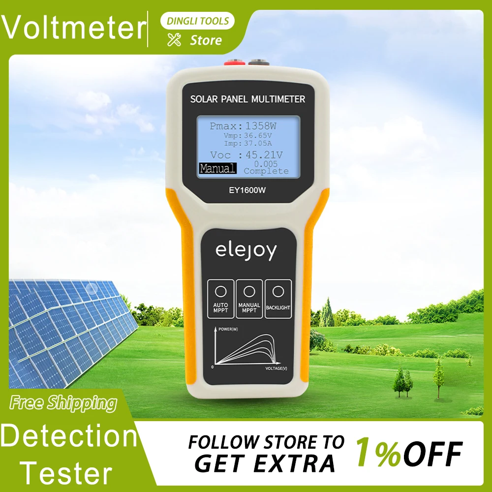 Multimeter Voltmeter Solar Panel Auto/Manual Mppt Detection Tester Photovoltaic Panel Diy Engineer Voltage Tester Custom Tools