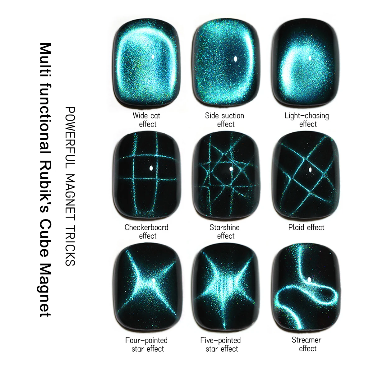 미니 스퀘어 자석, 강력한 다기능 자석, 고양이 눈, 네일 아트 자석, 매직 큐브, 마그네틱 디자인, 27 개