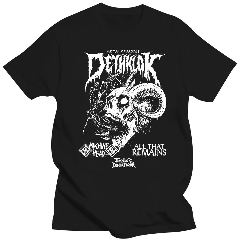 Cheap T Shirt Design Short Men 100% Cotton Crew Neck Dethklok Tee 017028