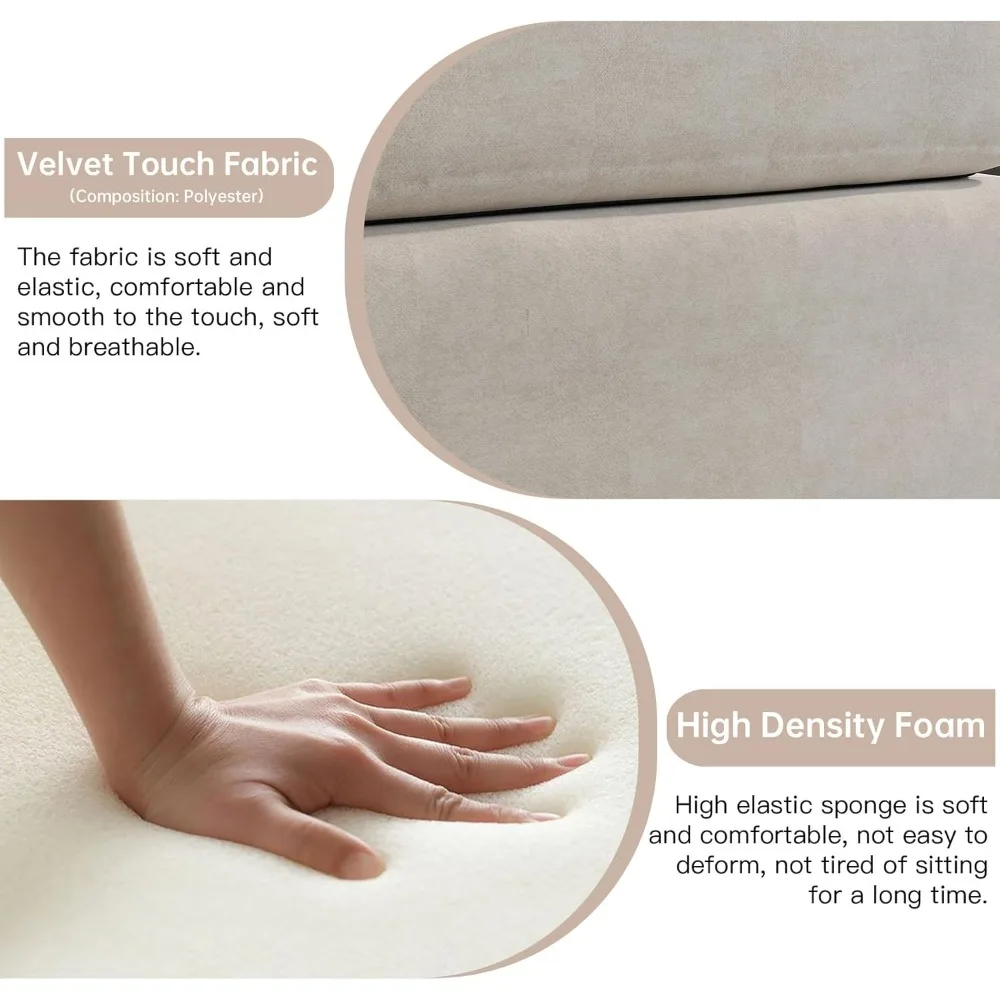 Sofá secional grande para sala de estar, sofá conversível, sofá profundo, sofá secional familiar, bege