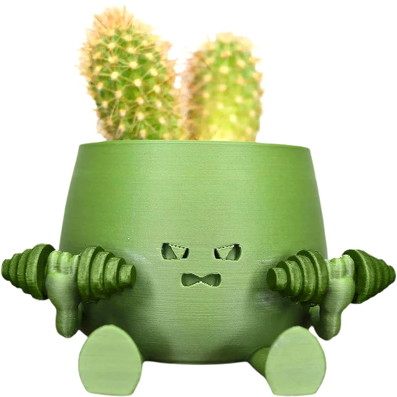 3.14" Happy Face Planter Handmade 3D Printed Cute Guitar Planter Theme Succulent Pot For Guitar Lovers