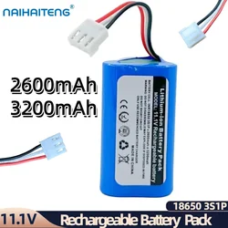 11.1V 10.8V 2600mAh 3200mAh Rechargeable Li-ion Battery Pack 18650 3S1P For Vacuum Cleaner Sweeping Robot PapaGo S360 D630