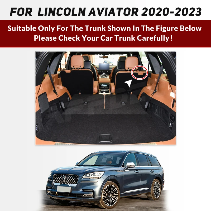 Full Coverage Trunk Mat For Lincoln Aviator 6-Seat 2020 2021 2022 2023 Car Cover Pad Cargo Liner Interior Protector Accessories