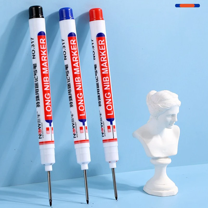 Long Head Markers Bathroom Woodworking Decoration Multi-purpose Deep Hole Marker Pens