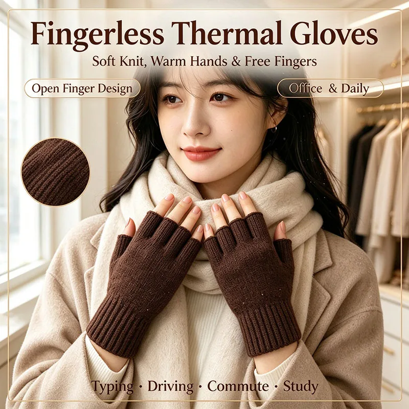 Gloves Without Fingers Female Gloves Ladies Touch for Girls Thermal Ladies Woman Winter Gloves