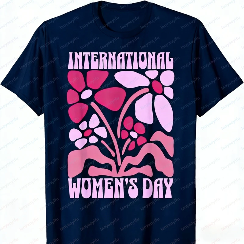 International Women'S Day 2025 Boho 8 March T-Shirt Graphic T Shirts Oversized T Shirt Outdoors High Quality Cotton Short-sleev