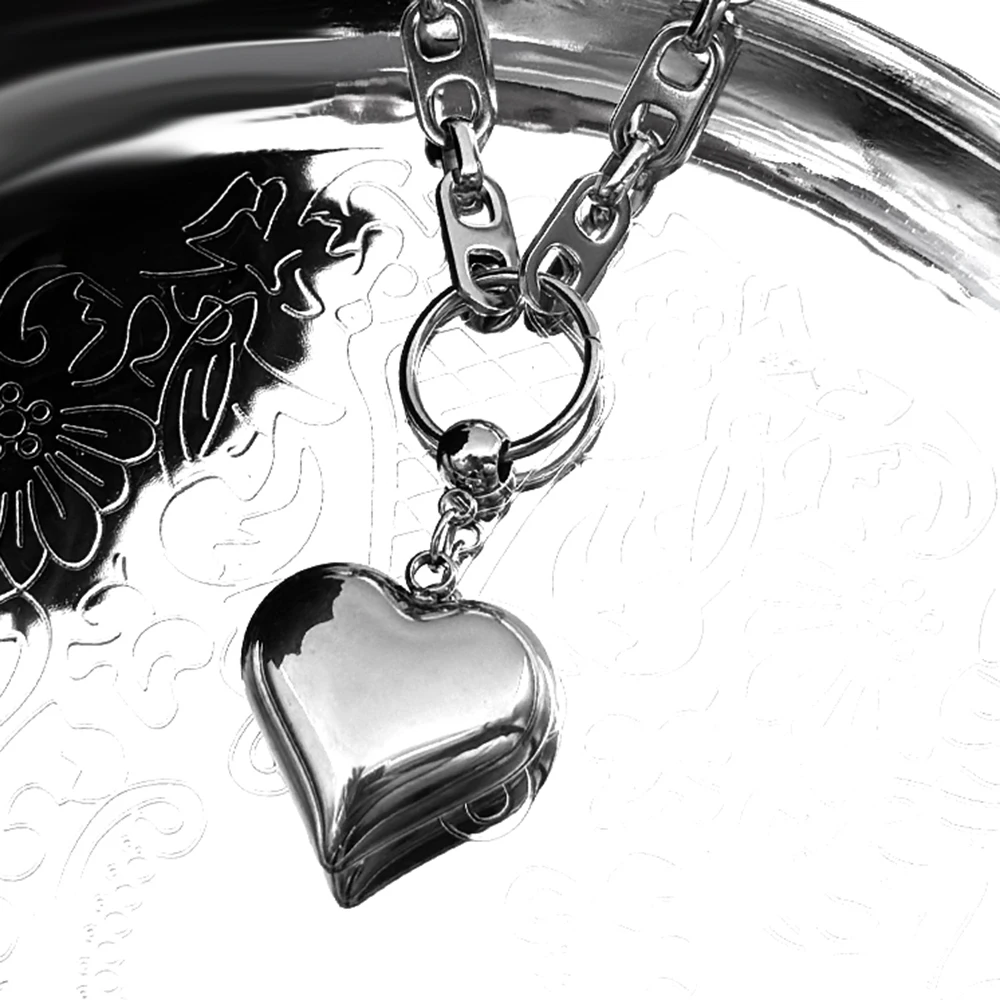 Romantische Liebe Herz Retro Anhänger Halskette Für Frauen Männer Edelstahl Silber Farbe Hiphop Punk Männliche Kette Schmuck Geschenke – Detail 5
