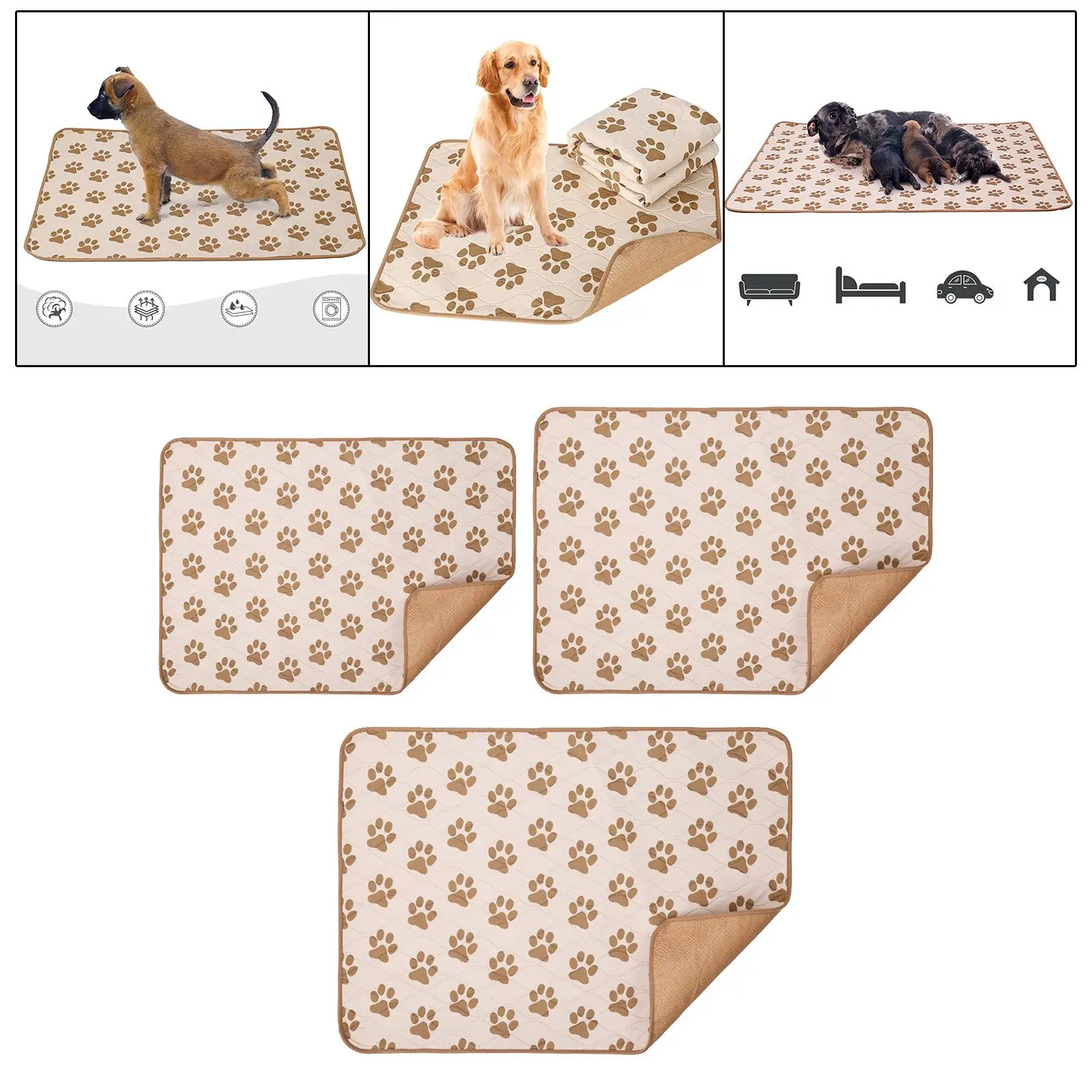 Pet Pee Pad Nappy Cage Accessories Diapers Nonslip Piddle Potty Mat Dog Training Pad for Crate Kennel Small Animals Home Cats