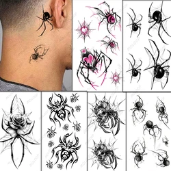 Waterdichte Tijdelijke Tattoo Sticker Spider Wolf Vogel Kat Scorpion Fake Tatto Flash Tatoo Arm Borst Hals Voor Vrouwen Mannen Lichaam art