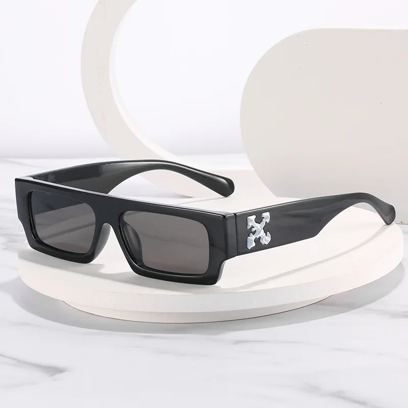 Fashion Women's Hip-hop Square Sunglasses Men Hole Design White Sun Glasses Blue Ladies Vintage Shados Eyewear UV Protection