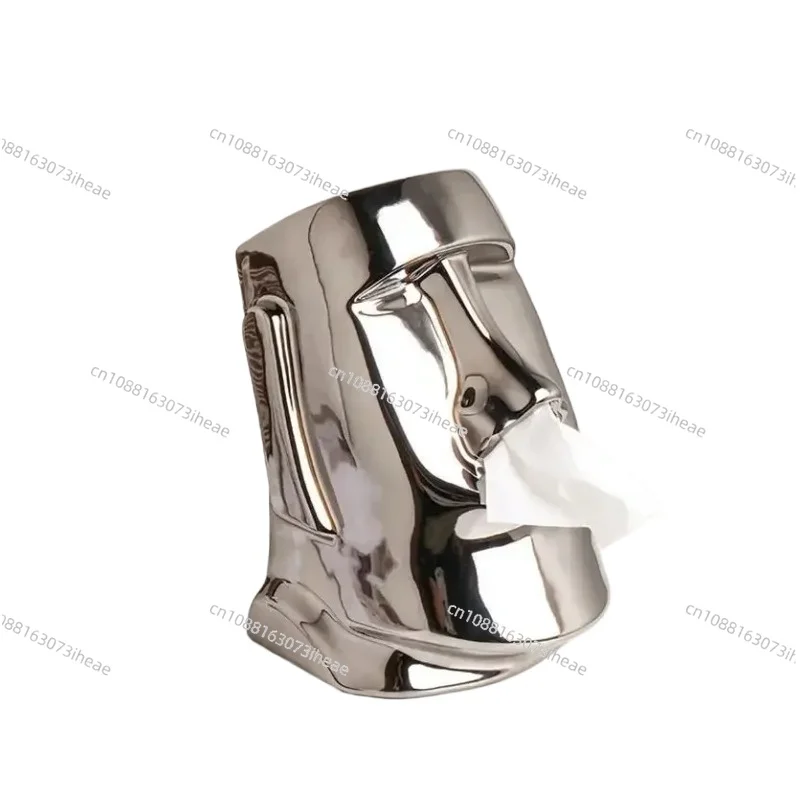 Silver Plated Ceramic Tissue Box Living Room Decoration Dog Fighting Pumping Desktop Napkin