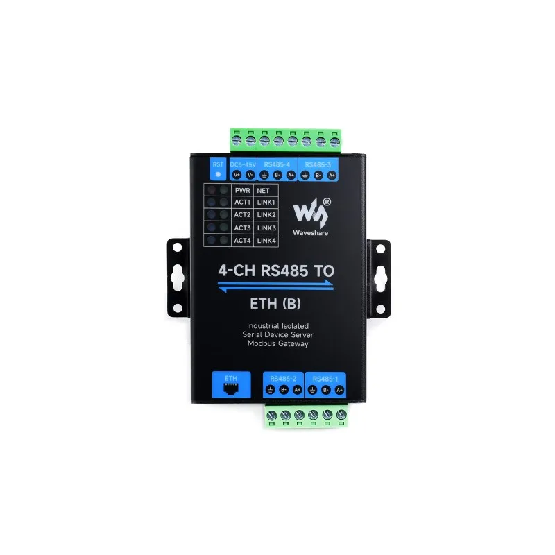 Imagem -03 - Servidor Serial Ethernet ch Rs485 a Rj45 Canais Rs485 Operação Independente Montagem em Trilho Módulo Serial Isolado Industrial