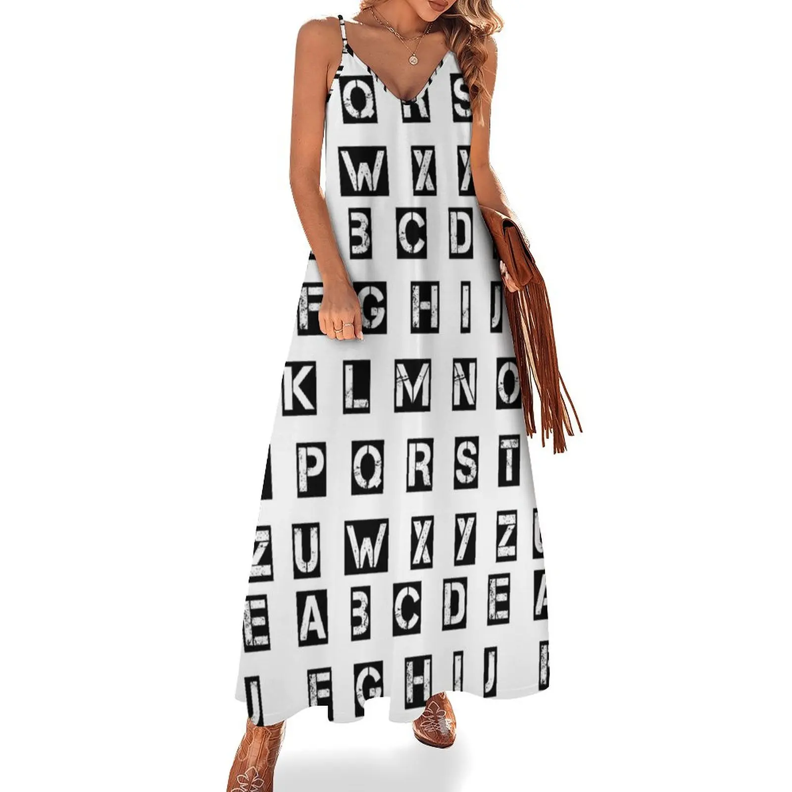 

Alphabet ABC CAPITAL Letters Sleeveless Dress Women dresses summer chic and elegant woman dress dresses for women 2025