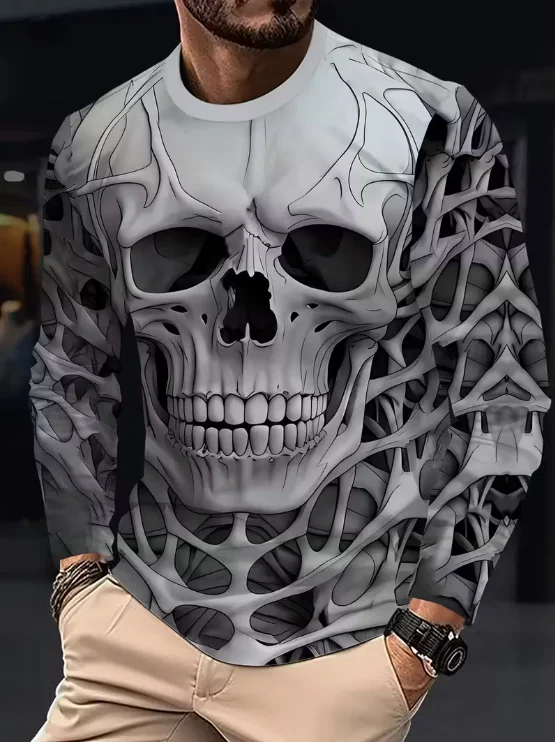 Men's Casual Long-sleeved T-shirt Streetwear Gender-neutral Top 3D Printed Breathable Quick-drying Sportswear Harajuku Y2k