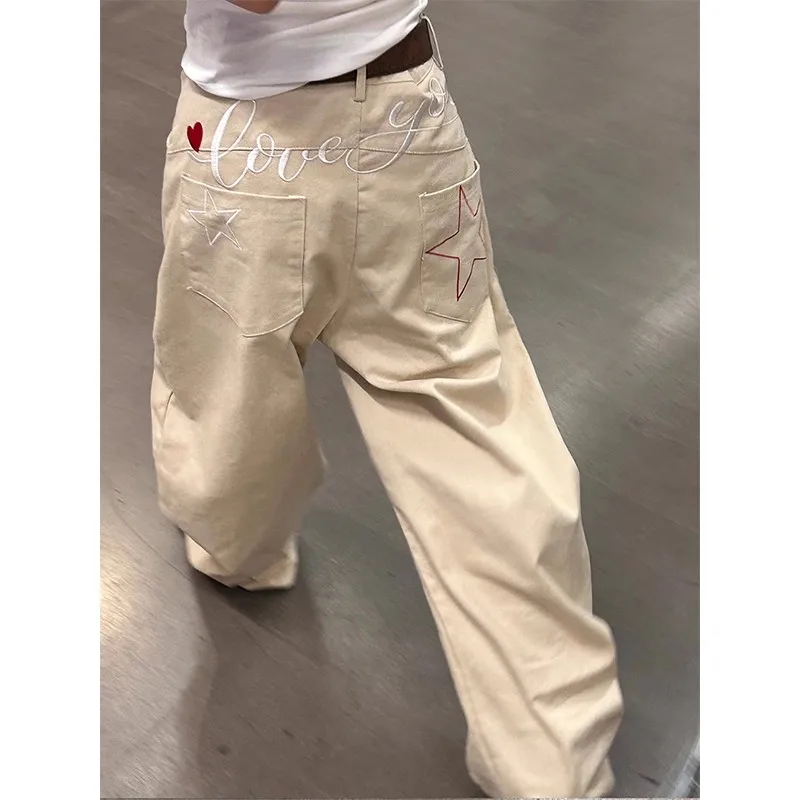 

WCFCX STUDIO Vintage Wide-Leg Jeans Women's Loose-Fit High-Waisted Slimming Casual Straight-Leg Long Pants