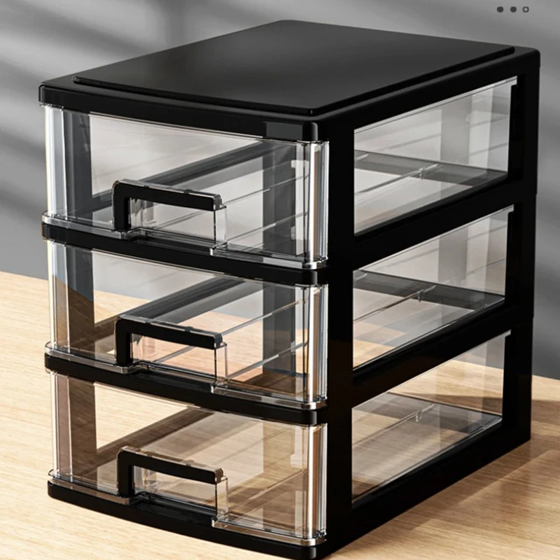

Modular Desktop Organizer Drawers-Clear A4 File Storage System with Multi-Layer Design Space-Saving Office Shelf for Workstation