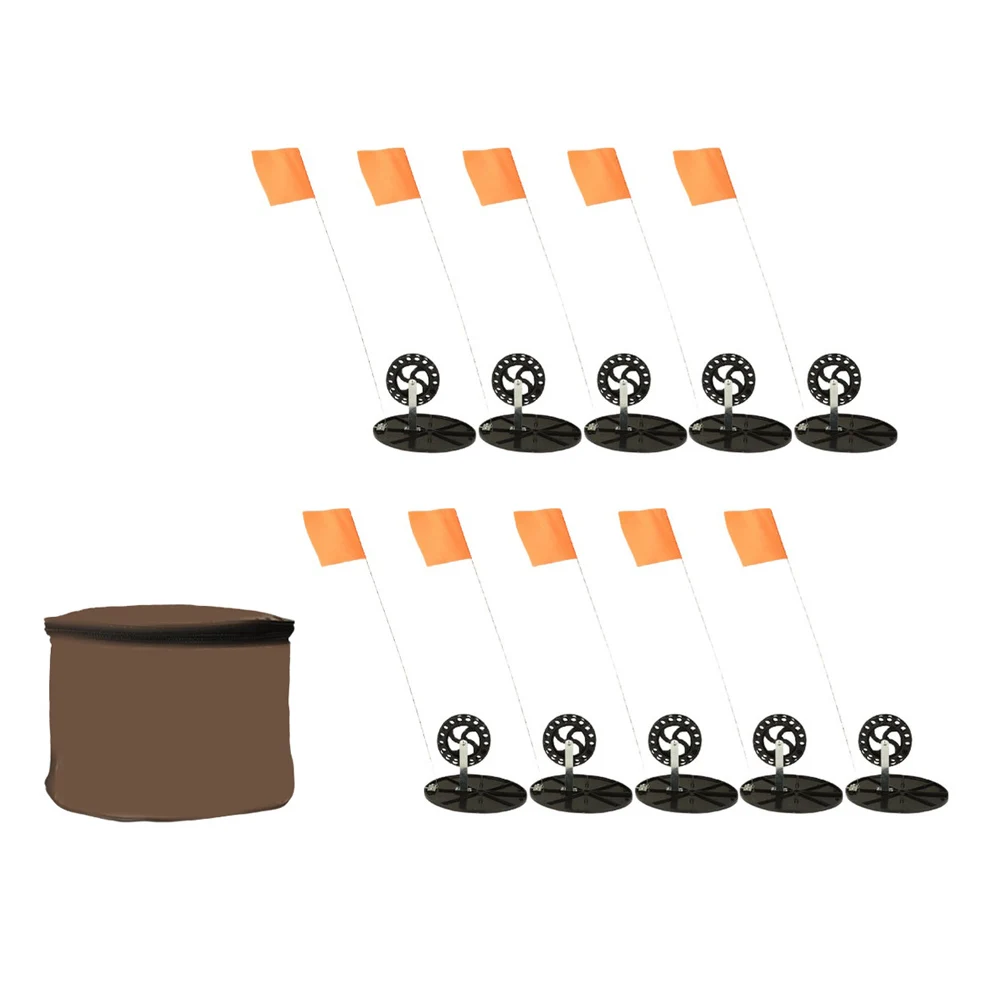 10 قطعة مجموعة صنارة الصيد على الجليد مع قلادة خطاف خط الصيد وحقيبة صنارة الصيد الشتوية لعشاق صيد الأسماك على الجليد