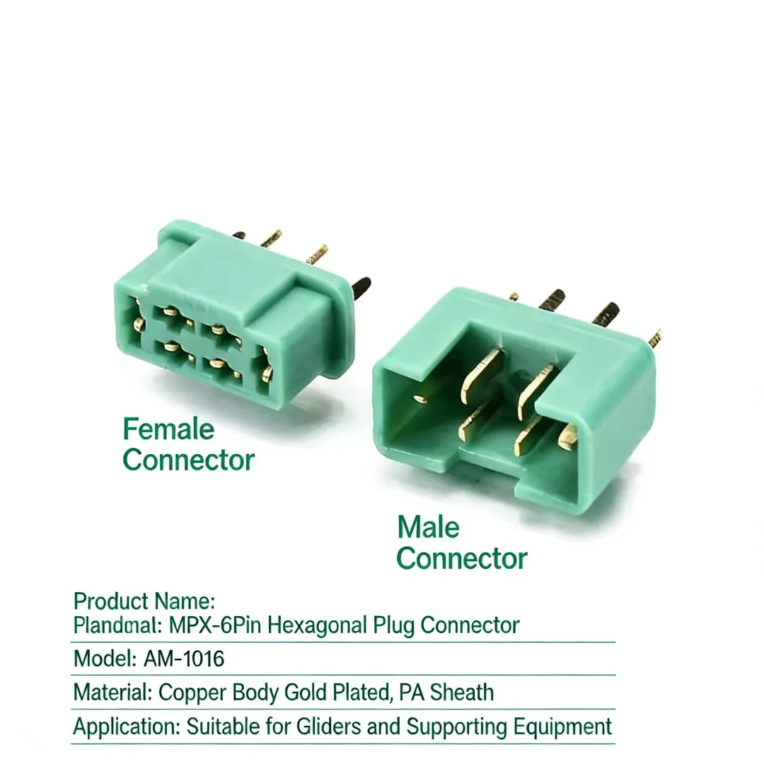 Gilded MPX 6-pin plug glider 6-pin connector model accessory AM-1016 6-pin male and female socket