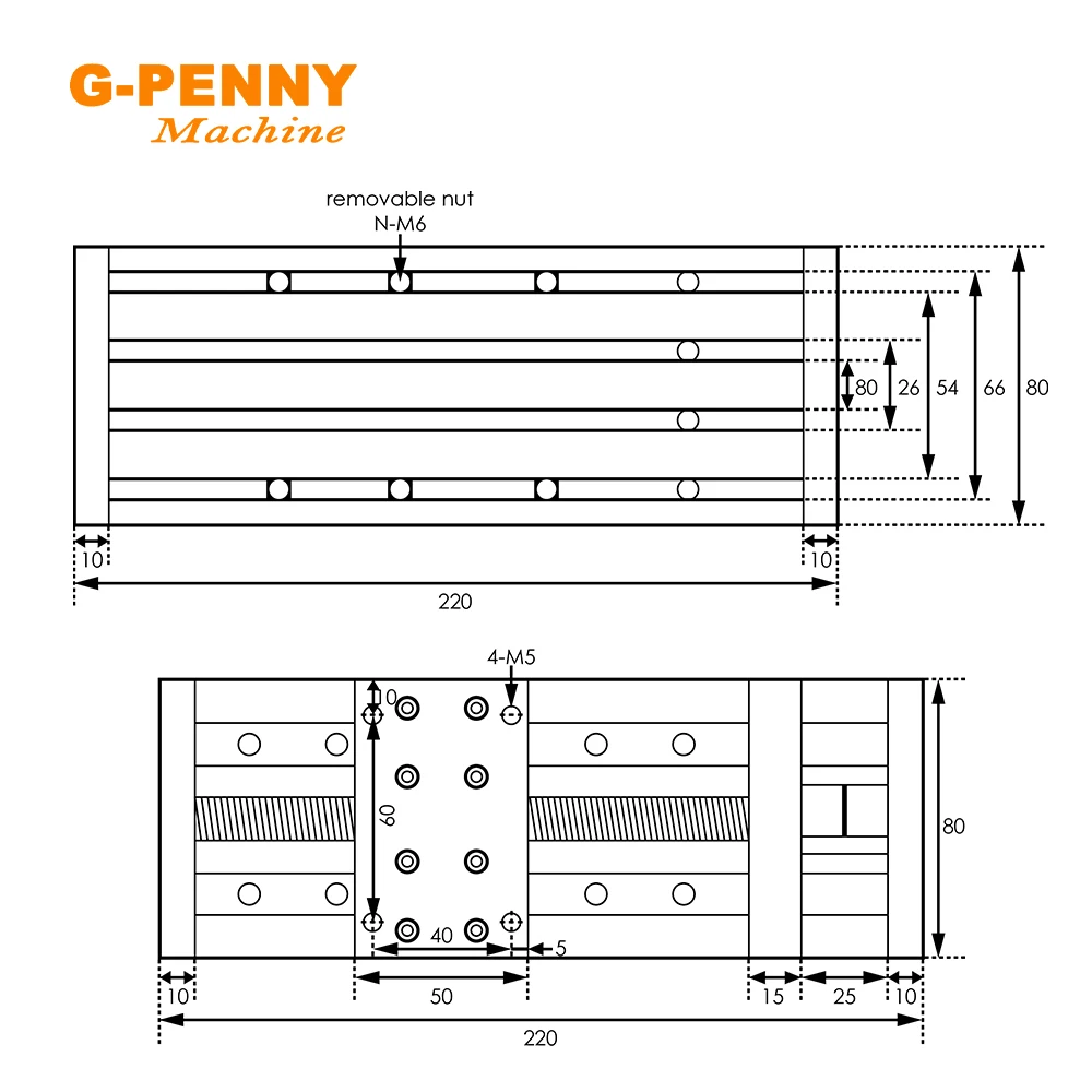 G-PENNY GX80 Ball screw 100-300mm Double line rail aluminum profile electric CNC slide linear guide slide module