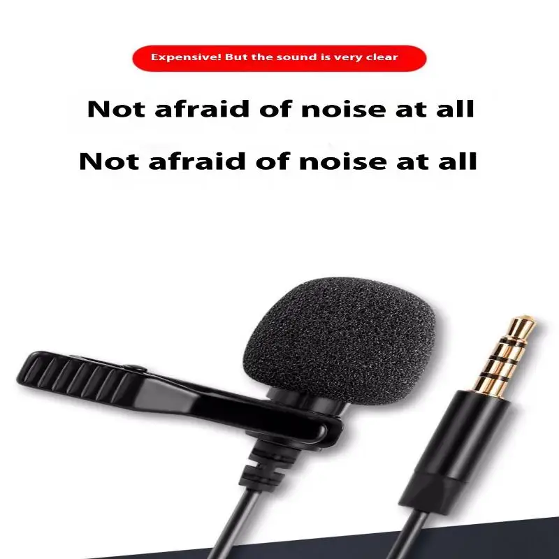 ميكروفون Lavalier للهواتف المحمولة كاميرات SLR للفيديو المباشر، ومقابلات تسجيل الكاريوكي للحد من الضوضاء وميكروفون مرساة