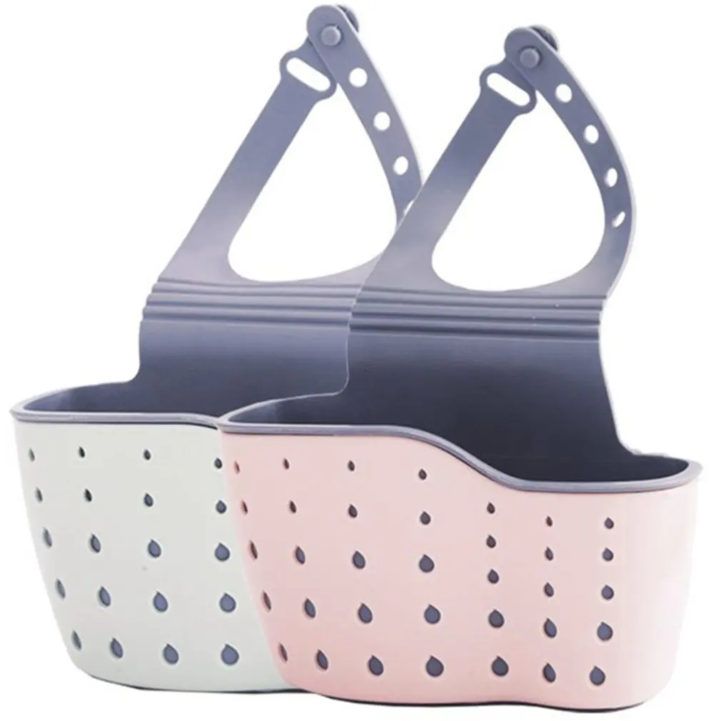 Kitchen Utensils Sink Drainer Hanging Basket Useful Suction Cup Sink Shelf Soap Sponge Rack Kitchen Sucker Storage Tool