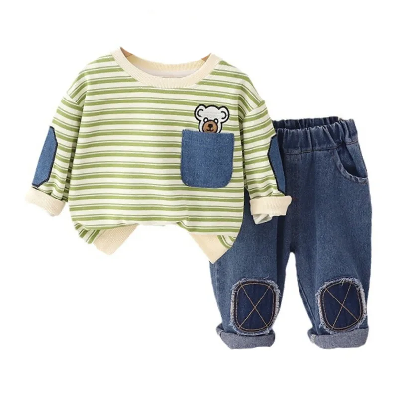 

New Spring Autumn Baby Girls Clothes Suit Children Boys Casual Striped T-Shirt Pants 2Pcs/Sets Toddler Costume Kids Tracksuits