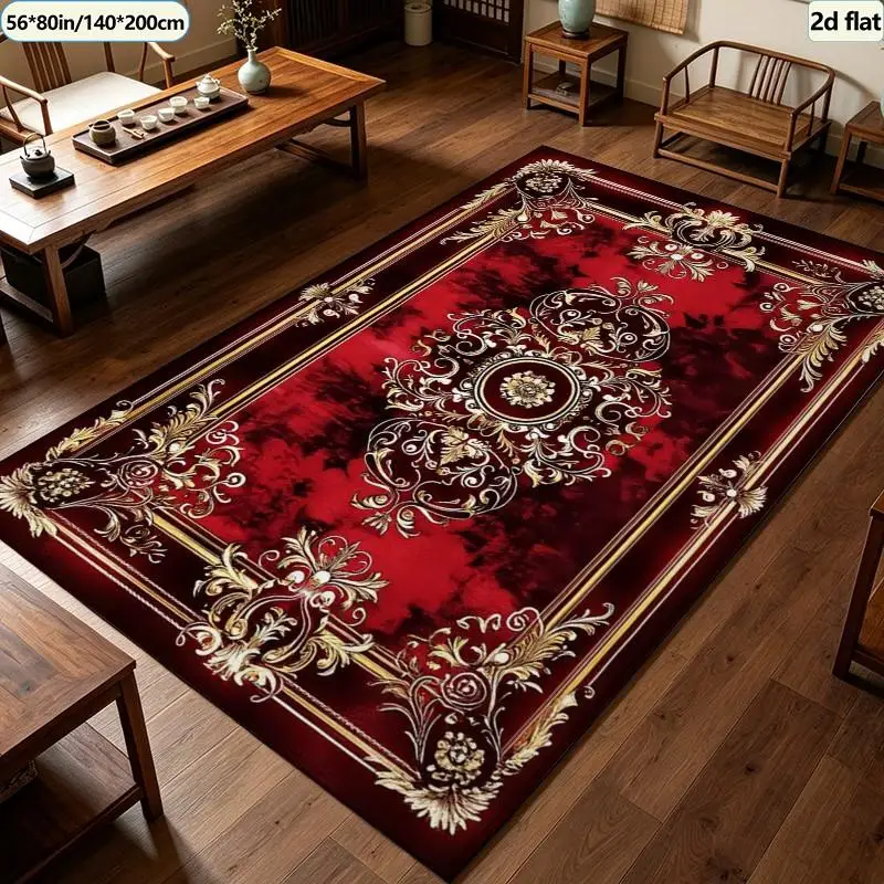 Modern Patchwork Striped Carpet Flooring Abstract Geometric Square Area Rug Minimalist Home Bedroom Floor Mat
