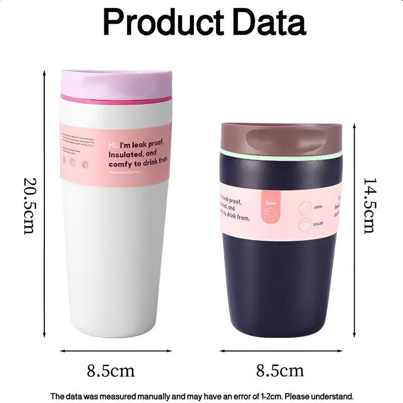 كوب قهوة 12/20 أونصة ترمس من الفولاذ المقاوم للصدأ كوب مفرغ بطبقة مزدوجة للمنزل والمكتب كوب ماء محمول #6