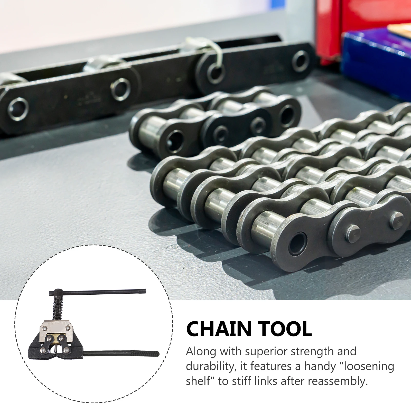 

Clamp Type Breaker Tool Bike Splitter Repair Detacher For 420-530 Single Row Chains Portable Metal Frame Anti Slip Rubber Grip