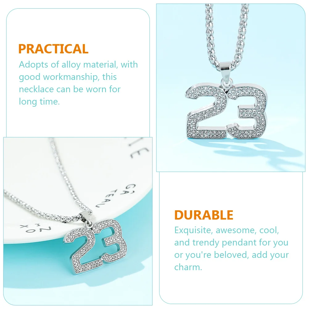 

Necklaces Alloy Pendant Mens European and Number Silver Chain for