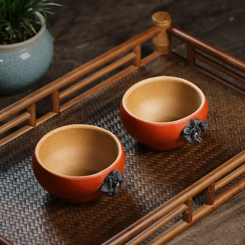 Zanghutianxia Yixing Zisha Cup Personal Dedicated Master Cup Handmade Tea Cup Segment Mud Smell Fragrance Tea Cup Bionic Persimm