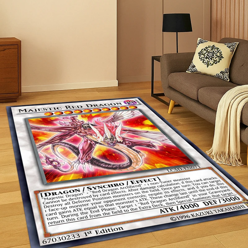 Anime Yu-Gi-Oh Monster Card Cartoon Carpet Rug for Bedroom Living Room Sofa Doormat Home Decor,Kid Game Area Rug Non-slip Gift