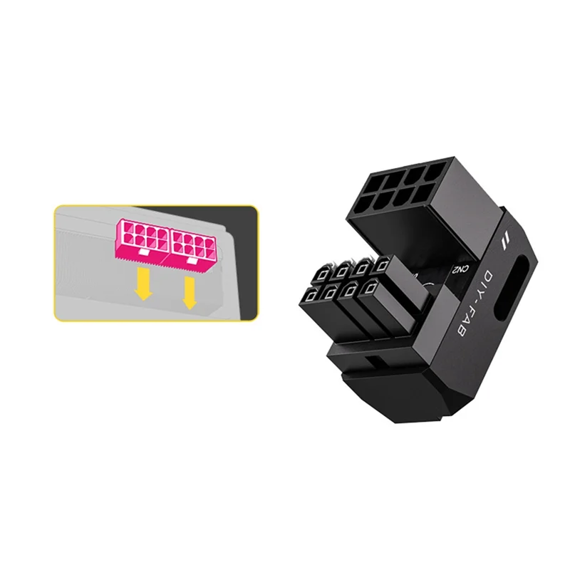 L52A-Power Adattatore a gomito ad angolo retto Adattatore di alimentazione GPU Pcle 3.0 a 8 pin Connettore da 180 gradi per grafica desktop A