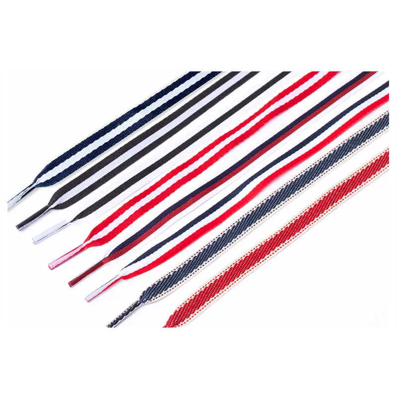 New 1CM Wide Shoe Laces Red White Blue Mix Color Shoelaces Men Women Colorful Sports Shoelace Casual Canvas Shoes Lace 12 Colors